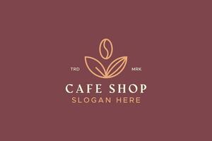 Kafé affär böna kaffe och choklad logotyp vektor