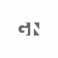 gn logotyp monogram med negativ rymd stil designmall vektor