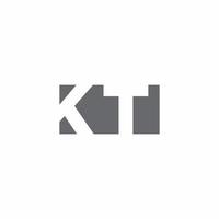 kt logotyp monogram med negativ rymdstil designmall vektor