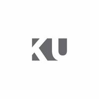 ku logotyp monogram med negativ rymdstil designmall vektor