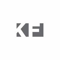 kf-Logo-Monogramm mit Design-Vorlage im negativen Weltraum-Stil vektor