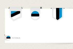 Etikette Flagge Sammlung von Estland im anders Form. Band Flagge Vorlage von Estland vektor