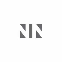 nn-Logo-Monogramm mit Designvorlage im negativen Raumstil vektor