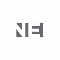 ne Logo-Monogramm mit negativer Designvorlage vektor