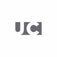 uc-Logo-Monogramm mit Design-Vorlage im negativen Weltraum-Stil vektor