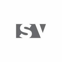 SV-Logo-Monogramm mit Designvorlage im negativen Raumstil vektor