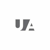 ua logotyp monogram med negativ rymd stil designmall vektor