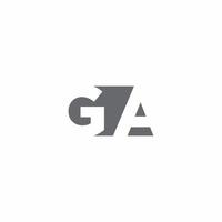 ga-Logo-Monogramm mit Designvorlage im negativen Weltraumstil vektor