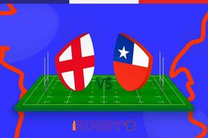 rugby team England mot chile på rugby fält. rugby stadion på abstrakt bakgrund för internationell mästerskap. vektor