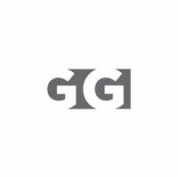 gg-Logo-Monogramm mit Designvorlage im negativen Raumstil vektor