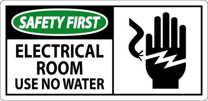 beschränkt Bereich Zeichen Sicherheit zuerst elektrisch Zimmer verwenden Nein Wasser vektor