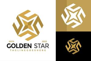 brev c gyllene stjärna logotyp design vektor symbol ikon illustration