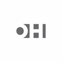 oh Logo-Monogramm mit Design-Vorlage im negativen Weltraum-Stil vektor