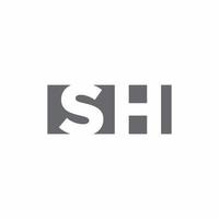 sh-Logo-Monogramm mit Designvorlage im negativen Weltraumstil vektor