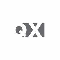 qx-Logo-Monogramm mit Designvorlage im negativen Raumstil vektor
