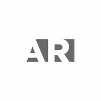 ar-Logo-Monogramm mit negativer Raumstil-Designvorlage vektor