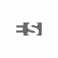 es-logotypmonogram med negativ designmall för rymdstil vektor