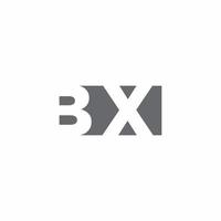 bx-Logo-Monogramm mit Designvorlage im negativen Raumstil vektor