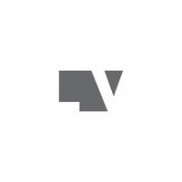 lv logotyp monogram med negativ rymd stil designmall vektor