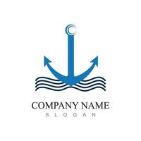 Marine retro Embleme Logo mit Anker und Seil, Anker Logo - - Vektor