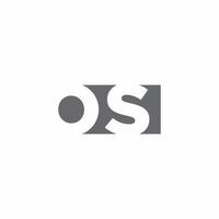 os-Logo-Monogramm mit Design-Vorlage im negativen Weltraum-Stil vektor