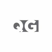 qg-Logo-Monogramm mit Designvorlage im negativen Raumstil vektor