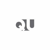 qu-Logo-Monogramm mit Designvorlage im negativen Raumstil vektor