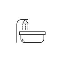 Badewanne Linie Symbol. minimal, dünn, einfach und sauber. benutzt zum Logo, Symbol, Zeichen, Netz, Handy, Mobiltelefon und Infografik vektor
