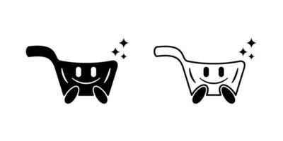 Lächeln Wagen Logo Konzept. minimal, Maskottchen, einfach und sauber. benutzt zum Logo, Symbol, Zeichen, Netz, Handy, Mobiltelefon und Infografik vektor