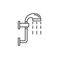 Dusche Linie Symbol. minimal, dünn, einfach und sauber. benutzt zum Logo, Symbol, Zeichen, Netz, Handy, Mobiltelefon und Infografik vektor