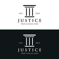 pelare logotyp design för advokater med en lyxig och modern byggnad kolumn begrepp. vektor