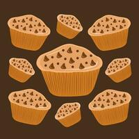 Schokolade Muffin Chips Vektor Illustration zum Grafik Design und dekorativ Element