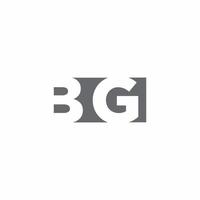 bg-Logo-Monogramm mit Design-Vorlage im negativen Weltraum-Stil vektor
