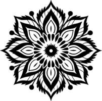 Mandala - - schwarz und Weiß isoliert Symbol - - Vektor Illustration