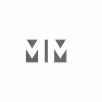 mm-Logo-Monogramm mit Designvorlage im negativen Raumstil vektor