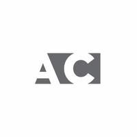 ac logotyp monogram med negativa rymdstil designmall vektor