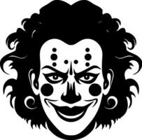 Clown - - schwarz und Weiß isoliert Symbol - - Vektor Illustration