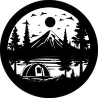 Camping - - minimalistisch und eben Logo - - Vektor Illustration