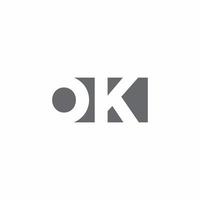 ok logotyp monogram med negativ rymdstil designmall vektor