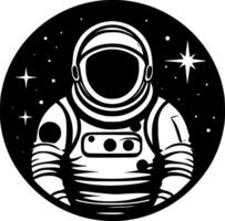 astronaut - minimalistisk och platt logotyp - vektor illustration