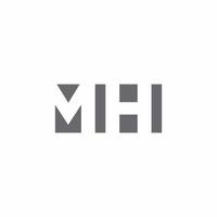 mh-Logo-Monogramm mit negativer Raumstil-Designvorlage vektor