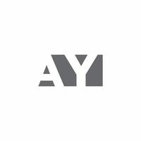 ay-Logo-Monogramm mit Designvorlage im negativen Raumstil vektor