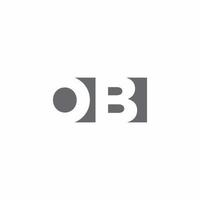 ob-logotyp monogram med negativ rymdstil designmall vektor