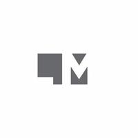 lm logotyp monogram med negativ rymd stil designmall vektor