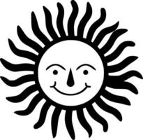 Sol - minimalistisk och platt logotyp - vektor illustration