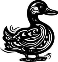 Ente - - schwarz und Weiß isoliert Symbol - - Vektor Illustration