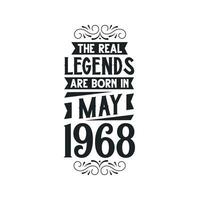 född i Maj 1968 retro årgång födelsedag, verklig legend är född i Maj 1968 vektor
