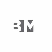 bm-Logo-Monogramm mit negativer Raumstil-Designvorlage vektor