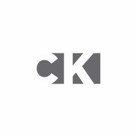 ck-logotypmonogram med negativ mall för rymdstil vektor