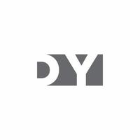 dy-Logo-Monogramm mit Designvorlage im negativen Weltraum vektor